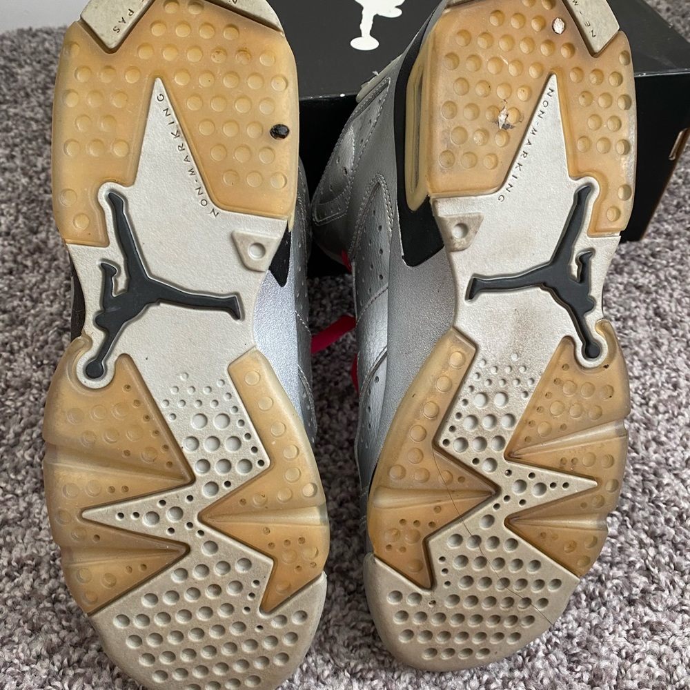 Air Jordan 6 Retro Metallic Silver/Pink/Black Youth size 5.5 - Picture 7 of 8